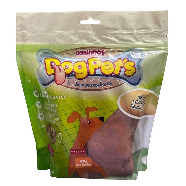 Ossinhos Dog Pet's Porte Pequeno Chips Sabor Carne 200g  - Osso para Cachorro - Petisco Recompensa Mastigável
