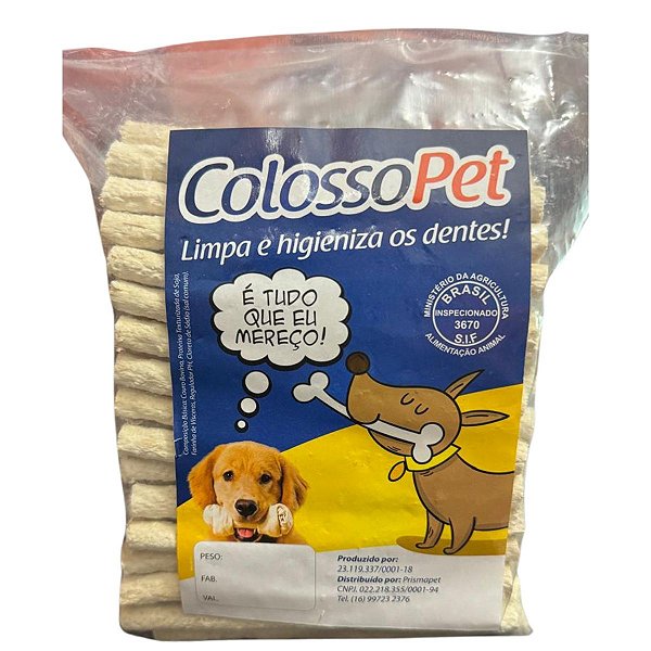Petisco Mastigável Osso Palito Fino Para Cães Colosso Pet - 1 Kg