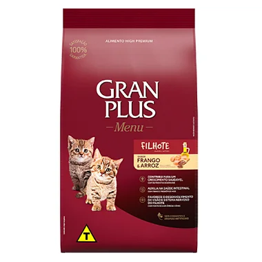 Ração GranPlus Menu Gato Filhote Sabor Frango e Arroz  - Alimento High Premium