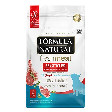 Ração Fórmula Natural Fresh Meat Cães Adultos Porte Mini e Pequeno Sensitive - Sabor Cordeiro