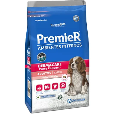 Ração Premier Super Premium Ambientes Internos Dermacare Porte Pequeno - Cães Adultos Sabor Salmão