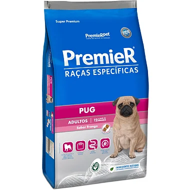 Ração Premier Super Premium Raças Específicas Pug Cães Adultos - Sabor Frango