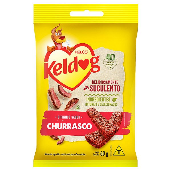 Petisco Bifinhos Keldog Sabor Churrasco - Cães Adultos Todos os Portes