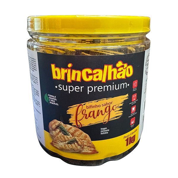 Petisco Bifinho Super Premium Brincalhão Sabor Frango 1 Kg