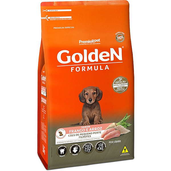 Ração Golden Formula - Cães Filhotes de Porte Pequeno Sabor Frango e Arroz - Premier Pet