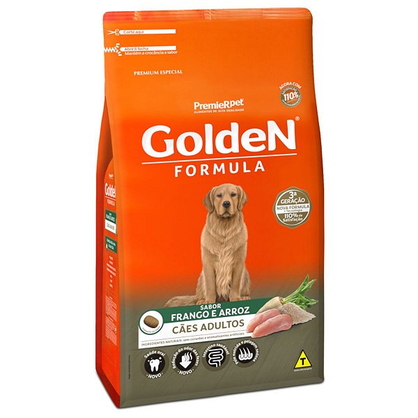Ração Golden Formula - Cães Adultos Sabor Frango e Arroz - Premier Pet