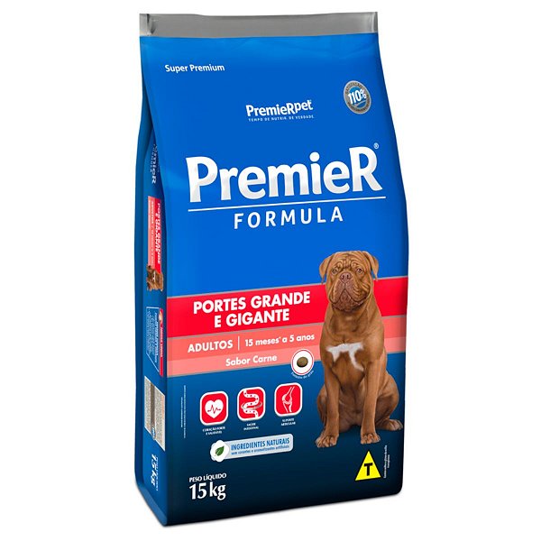 Ração Premier Formula Cães Adultos Porte Grande e Gigante Sabor Carne 15Kg - Premier Pet