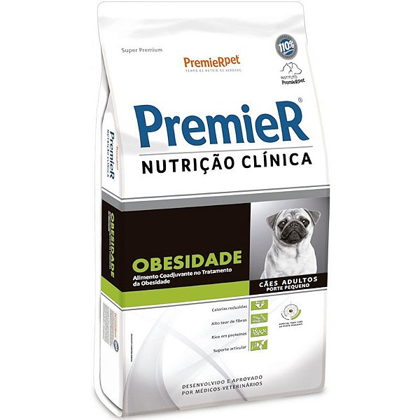 Ração Premier Nutrição Clínica Obesidade Cães Adultos Porte Pequeno - Super Premium