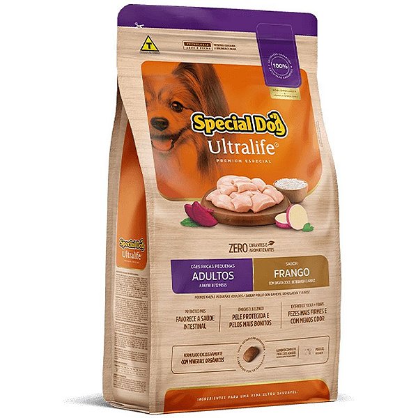 Ração Special Dog Ultralife Premium Special Adultos Cães Raças Pequenas Sabor Frango