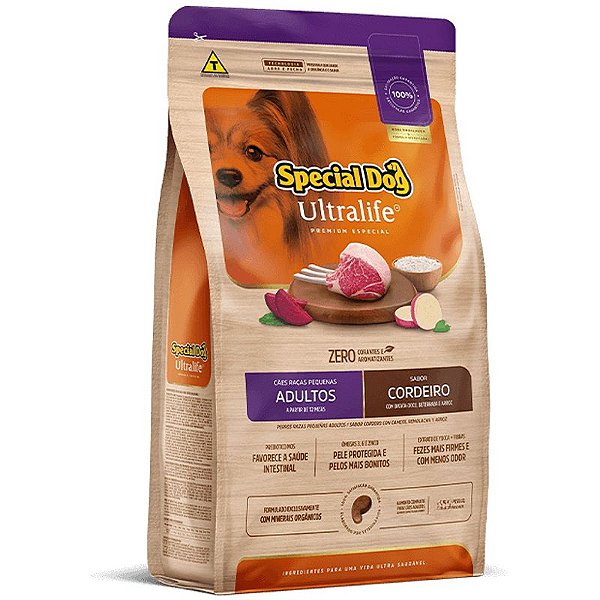 Ração Special Dog Ultralife Premium Special Adultos Cães Raças Pequenas Sabor Cordeiro