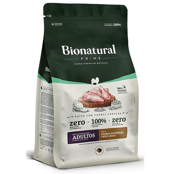 Ração Bionatural Prime - Cães Raças Pequenas Adultos Sabor Frango - Super Premium Natural