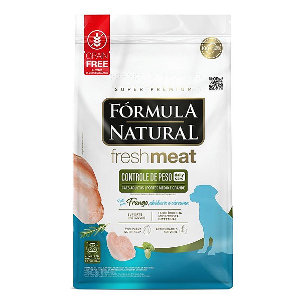 Ração Fórmula Natural Fresh Meat Controle De Peso Cães Adultos Porte Médio e Grande - Sabor Frango