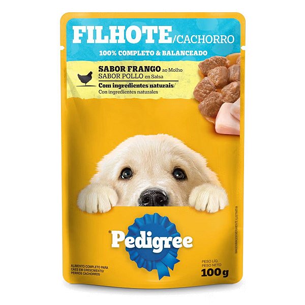 Sachê Pedigree Cachorro Filhote Sabor Frango ao Molho 100g -  Ração Úmida Cães Filhotes
