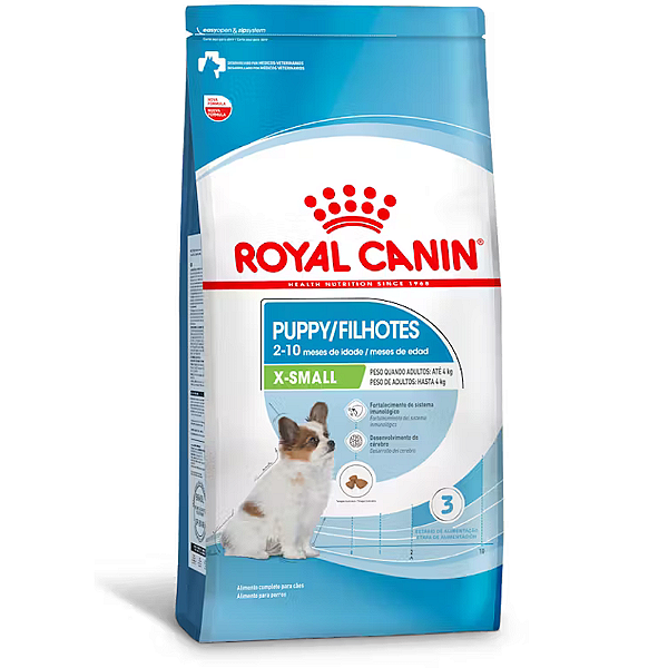 Ração Royal Canin X-Small Puppy Filhotes 2 a 10 meses de Idade Porte Miniatura até 4 kg