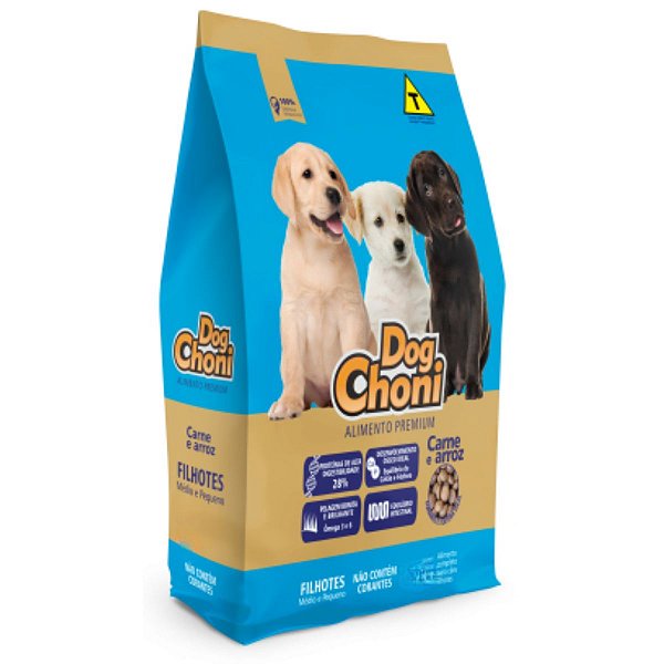 Ração DogChoni Cães Filhotes Porte Pequeno e Médio - Sabor Carne e Arroz 10,1 Kg