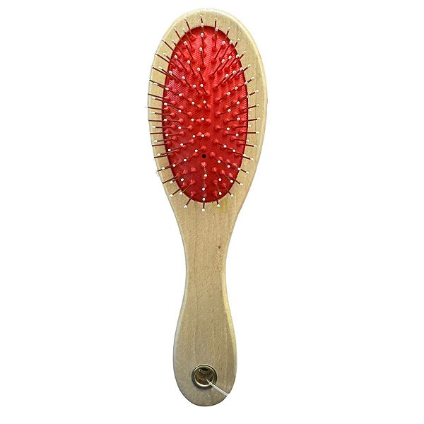 Escova Para Pelos Grande Cabo Madeira 23cm - Cães e Gatos - Pentear, Limpeza e Remoção de Pelos