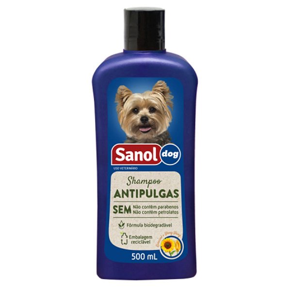 Shampoo Antipulgas Sanol Dog 500ml - Girassol - Banho e Higiene de Cães