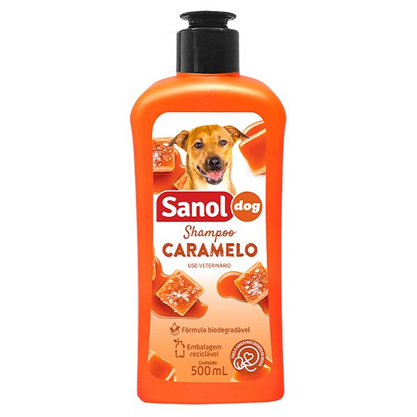 Shampoo Caramelo Sanol Dog 500ml - Banho e Higiene de Cães e Gatos