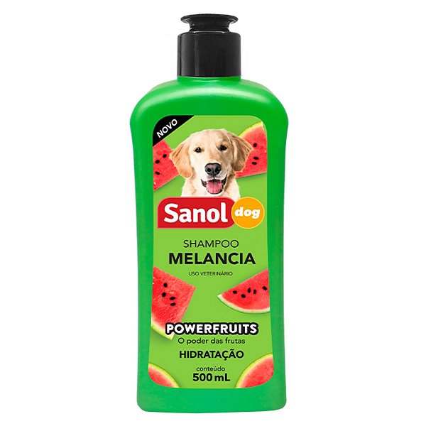 Shampoo Melancia Sanol Dog 500ml - Poder das Frutas Hidratação - Banho e Higiene de Cães e Gatos