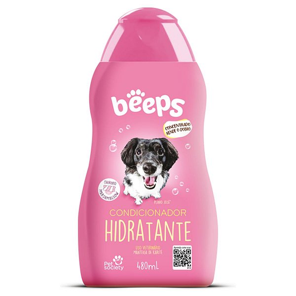 Condicionador Hidratante Beeps 480ml - Para Cães e Gatos Cheiro Marshmallow - Concentrado