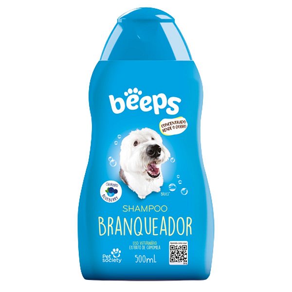 Shampoo Branqueador Beeps 500ml – Brilho e Realce para Pelagens Claras com Cheirinho de Blueberry