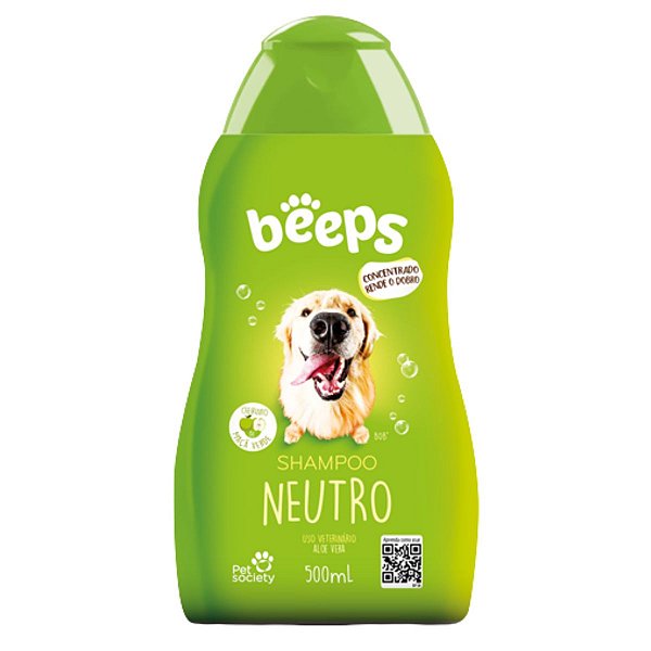 Shampoo Neutro Beeps 500ml – Limpeza Delicada Pelos Macios com Cheirinho de Maçã Verde