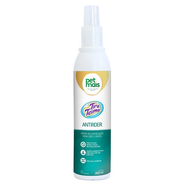 Spray Adestrador Anti-Roer Anti Mutilação Para Cães e Gatos 300ml - Tira Teima Pet Mais
