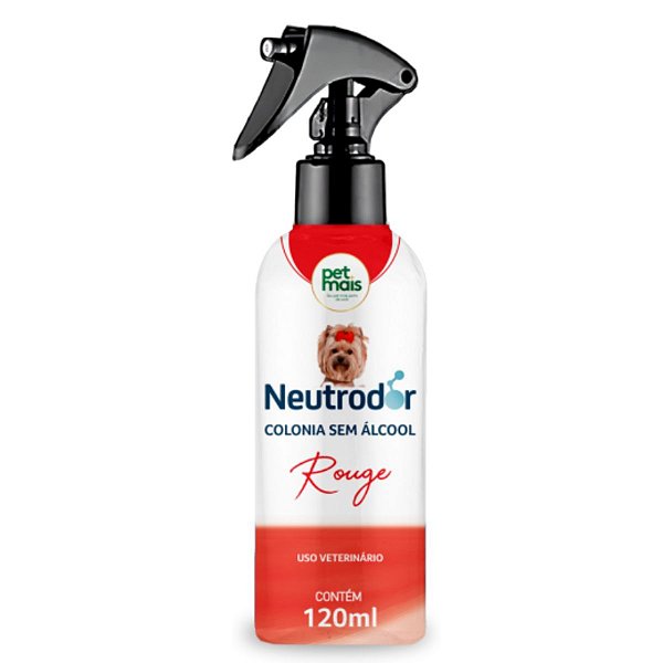 Colonia Spray Neutrodor Pet Mais Rouge 120ml - Perfume Fragrância Suave Para Cães e Gatos - Sem Álcool