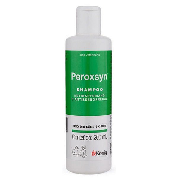Shampoo Peroxsyn Antibacteriano e Antisseborreico para Cães e Gatos 200ml - Konig
