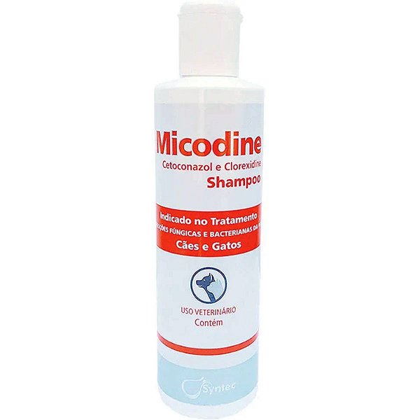 Shampoo Micodine Cetoconazol e Clorexidine - Tratamento Contra Fungos e Bactérias da Pele Para Cães e Gatos