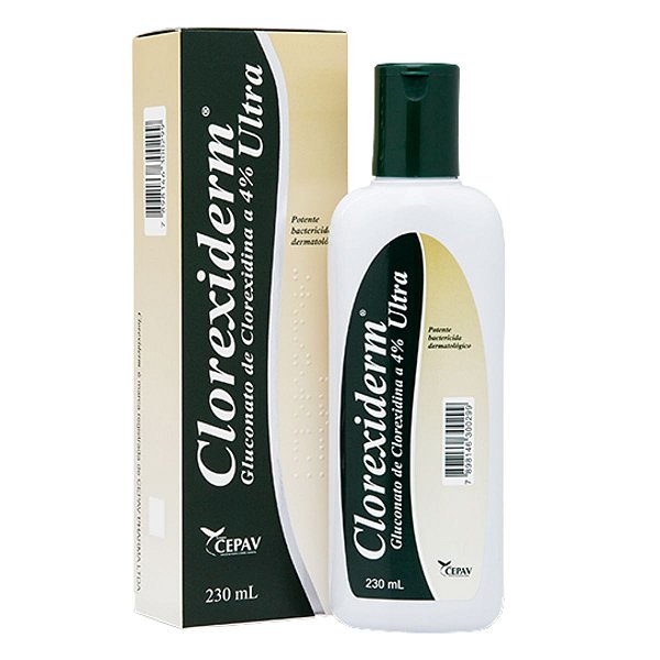 Shampoo Antibacteriano Clorexiderm Ultra Para Cães e Gatos 230ml - Cepav