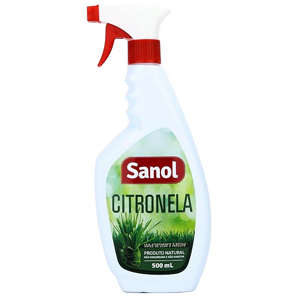 Spray Sanol Citronela 500ml - Repelente Natural Para Cães e Gatos Contra Moscas, Mosquitos e Insetos