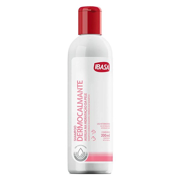 Shampoo Dermocalmante Ibasa para Cães e Gatos Pele Sensível 200ml - Alívio de Coceiras, Ressecamentos e Irritações