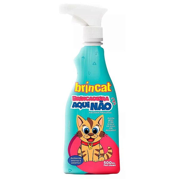 Spray Educador Comportamental para Gatos Brincat Brincadeira Aqui Não 500ml - Adestrador, Afastar de Áreas Indesejadas