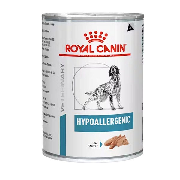 Ração Úmida Patê Royal Canin Hypoallergenic 400g - Alimento Coadjuvante para Cães