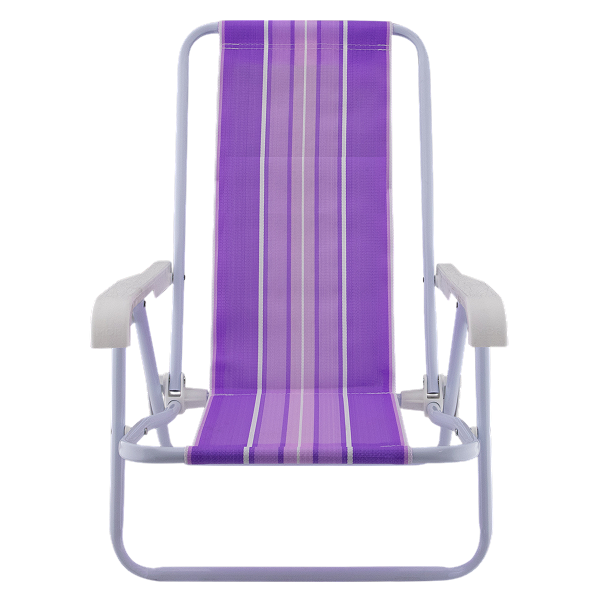 Cadeira de Praia Infantil Reclinável 4 Posições Cor Roxa - Mor - Aço Carbono, com Braços, para Criança até 30Kg
