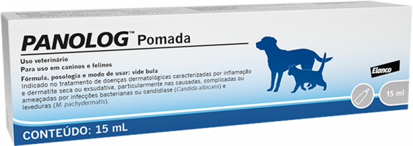 Panolog Pomada 15ml Para Cães e Gatos Otite Dermatites Uso Veterinário