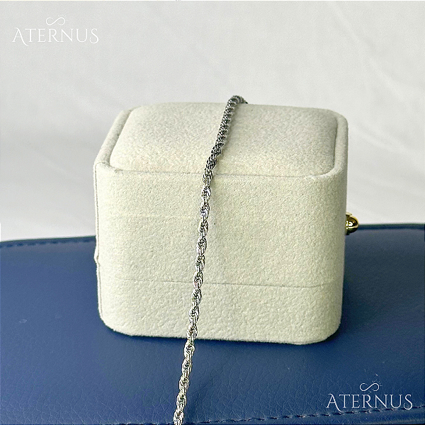 Pulseira Prateada Elo Baiano - 22cm