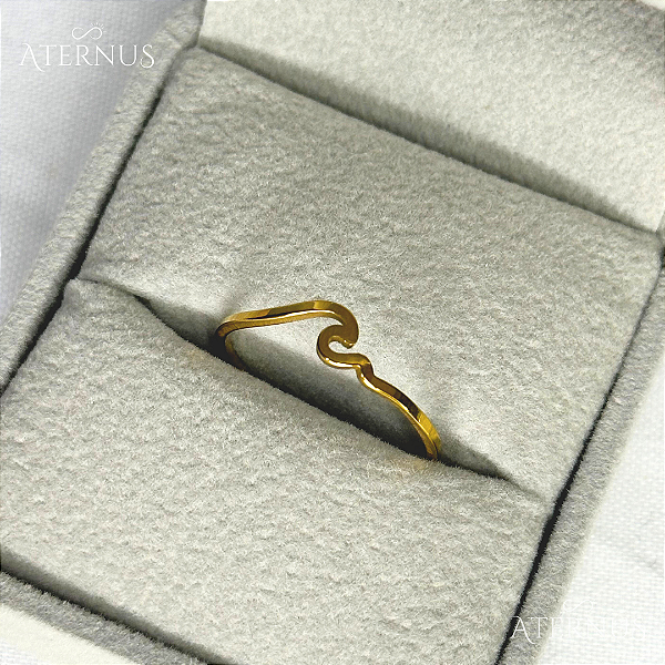 Anel Dourado Onda