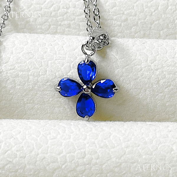 Colar Estrela de Belém em Zircônia - Azul