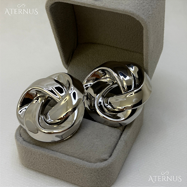 Brinco Robusto Enrolado - Ródio