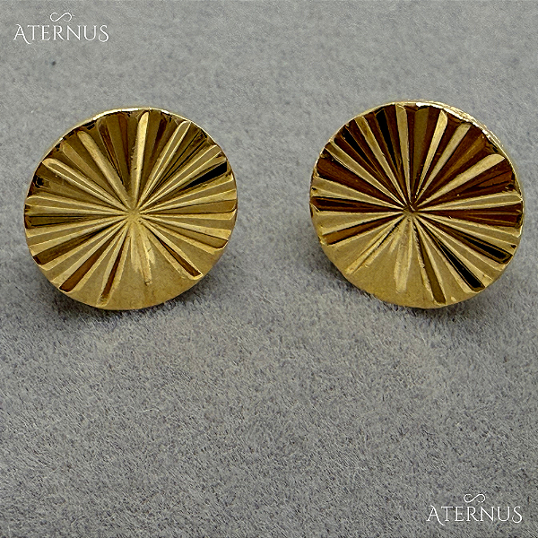 Brinco Circular Texturizado - Ouro