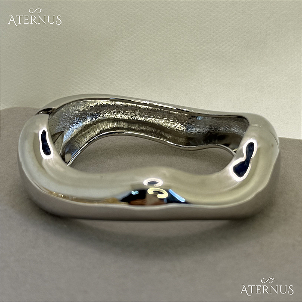 Bracelete Orgânico Curvado - Ródio