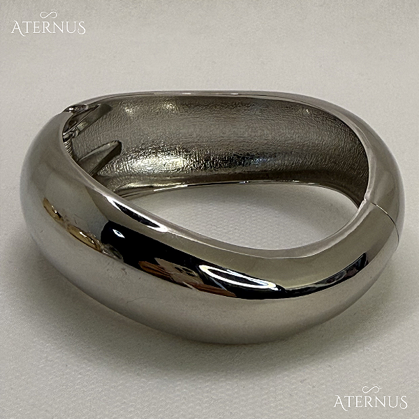 Bracelete Organico Liso - Ródio