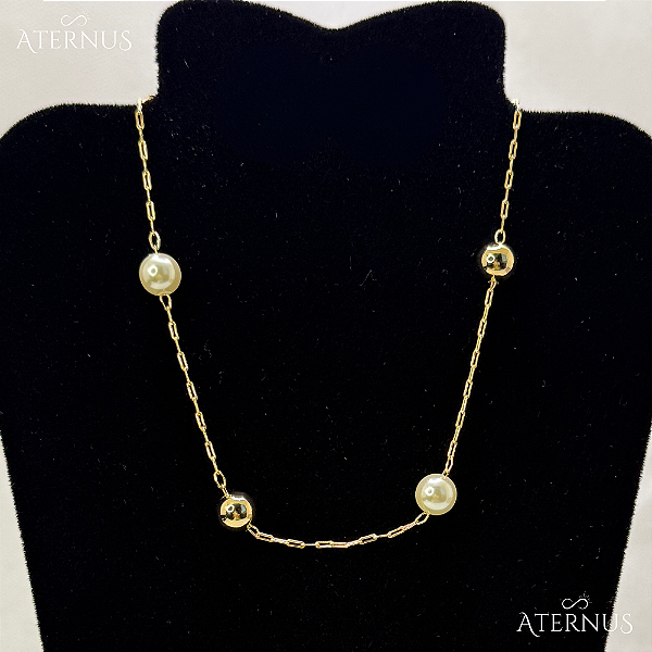 Colar Pérolas - Ouro