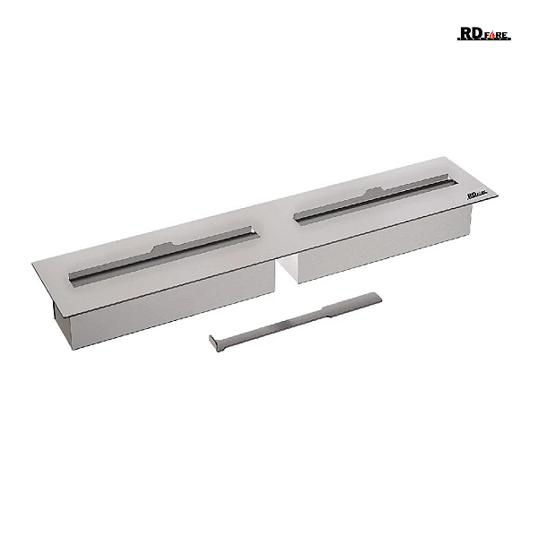 Lareira a Álcool 100% em aço inox 304 escovado 60cm