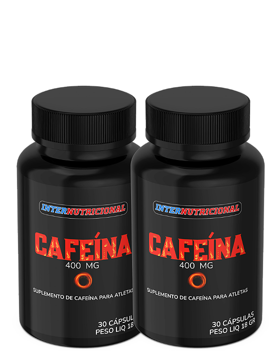 kit 2 potes de cafeina 400mg com 30 cápsulas