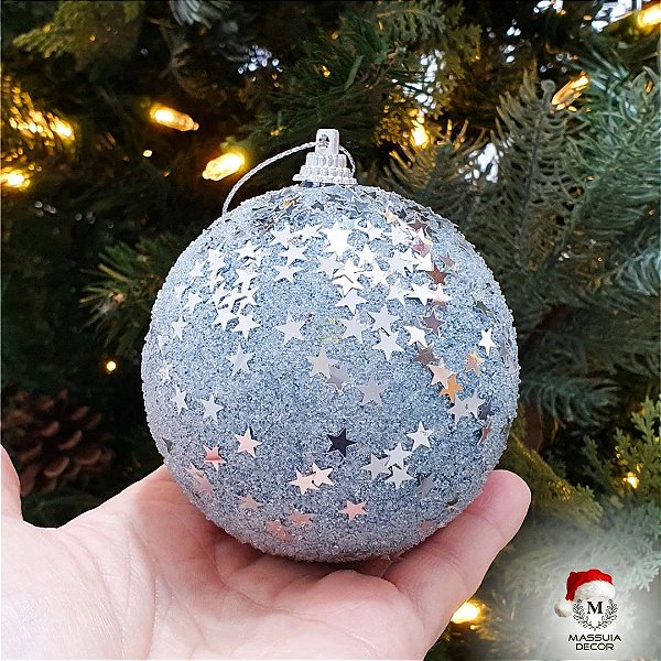 Bola  Azul Glitter Estrelinha