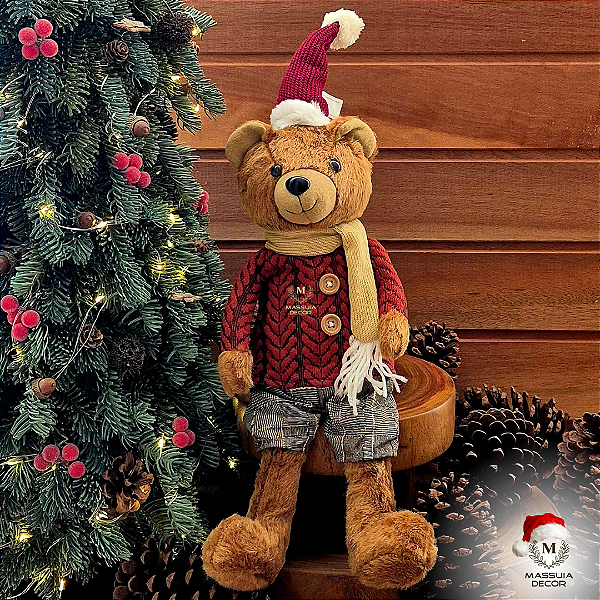 Urso com Cachecol Bege