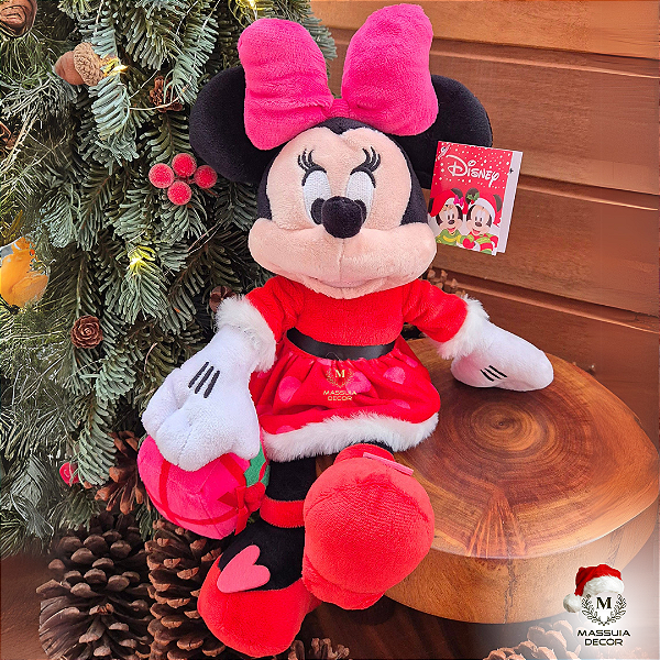 Minnie com Presente e Laço Rosa M